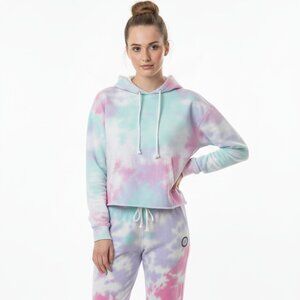 Pastel Women's Tracksuits Sweatshirt Hoodie Tie Dye and Joggers Two Piece Set